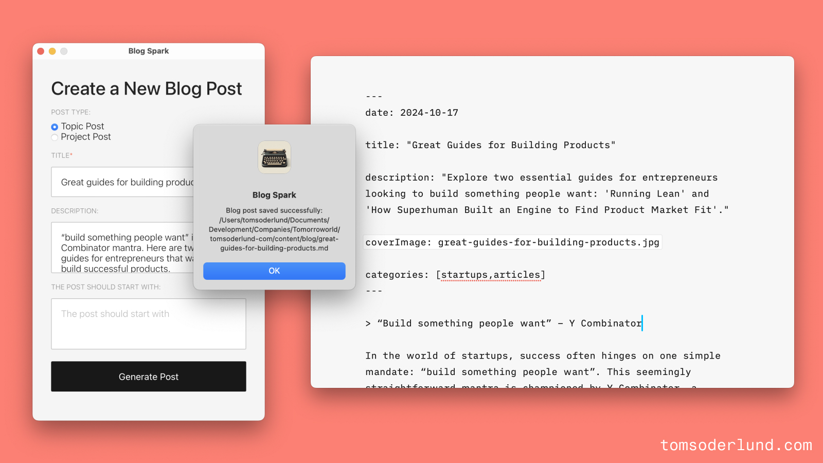 Blog Spark: Write Blog Posts with AI